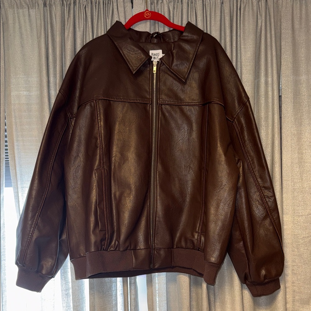 Princess Polly Brown Faux Leather Jacket